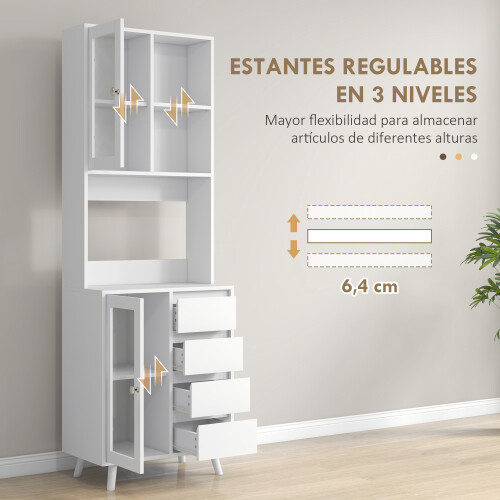 Homcom Alacena de Cocina Blanco 60 x 35 x 180 cm 2