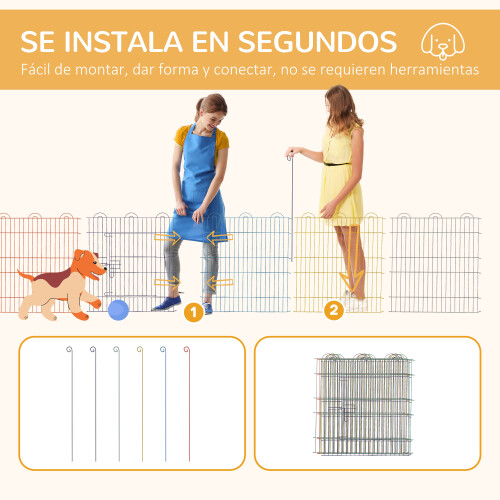 PawHut Parque para Mascota Multicolor 120 x 120 x 60 cm 1