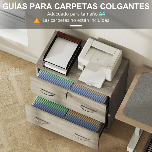 Vinsetto Cajonera de Oficina Marrón 77 x 42 x 72 cm 2