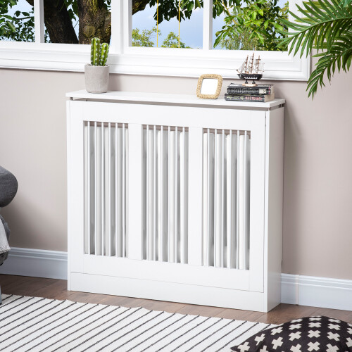 Homcom Cubierta de Radiador Blanco 90 x 18 x 84 cm 1
