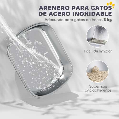 PawHut Arenero para Gato Gris 52.4 x 41.3 x 39.9 cm 1