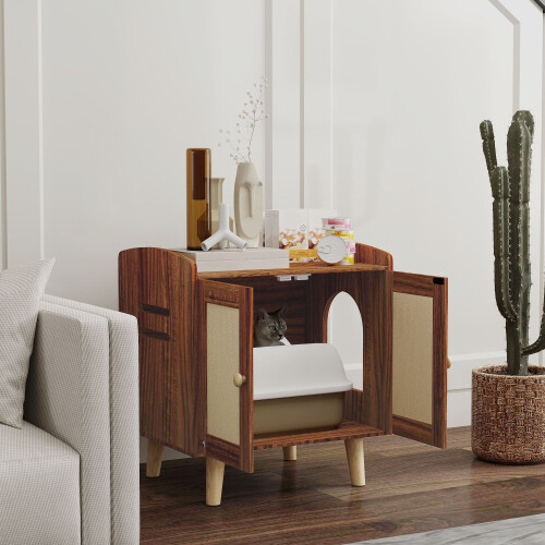 PawHut Mueble Arenero Marrón 55 x 43 x 59.6 cm 1