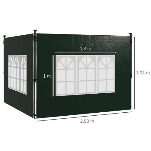 Outsunny Paredes Laterale Verde 293 x 193 cm 2