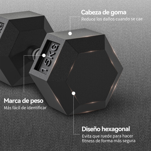 Homcom Juego de Mancuerna Negro 33.6 x 15.5 x 15.5 cm 1