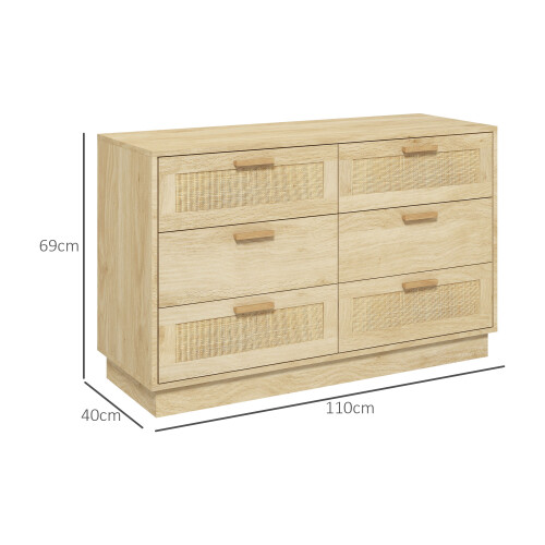 Homcom Cajonera de Dormitorio Marrón 110 x 40 x 69 cm 2