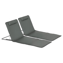 Set 2 Esteras Playa Gris 124 x 53 x 45 cm