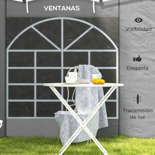 Outsunny Paredes Laterales Carpa Gris 295 x 195 cm 1