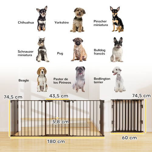 PawHut Barrera de Seguridad Negro 300 x 74.5 cm 1