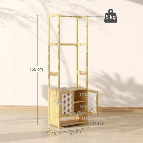 Homcom Perchero Marrón 53 x 31 x 168 cm 2