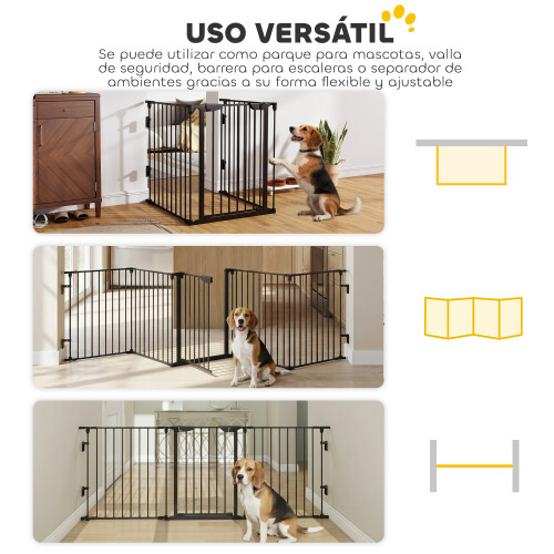 PawHut Barrera de Seguridad Negro 300 x 74.5 cm 2