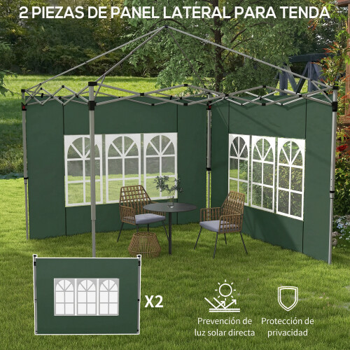 Outsunny Paredes Laterales Carpa Verde 295 x 195 cm 1