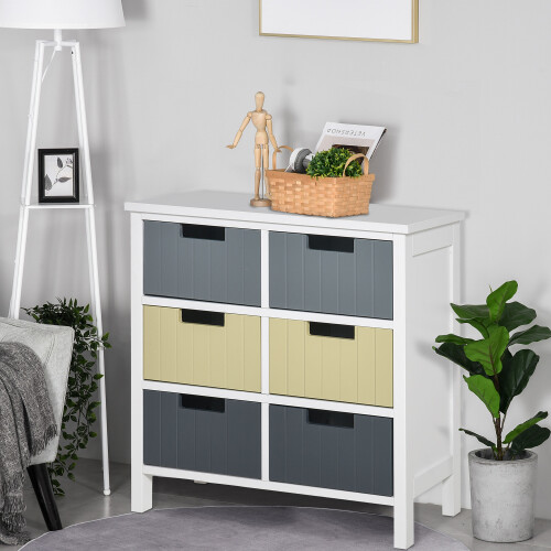 Homcom Cómoda de Madera Blanco 62 x 28 x 58 cm 1