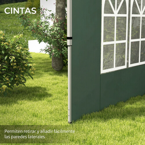 Outsunny Paredes Laterales Carpa Verde 295 x 195 cm 2