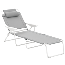 Tumbona Plegable Gris 160 x 66 x 98 cm