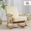 Homcom Silla Mecedora Beige 65 x 90 x 98 cm 2