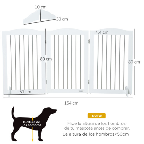 PawHut Barrera para Mascota Blanco 154 x 30 x 80 cm 1