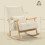 Homcom Silla Mecedora Beige 65 x 90 x 98 cm 3
