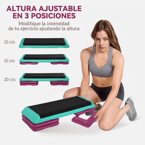 Homcom Step de Aeróbic Multicolor 110 x 40 x 20 cm 2