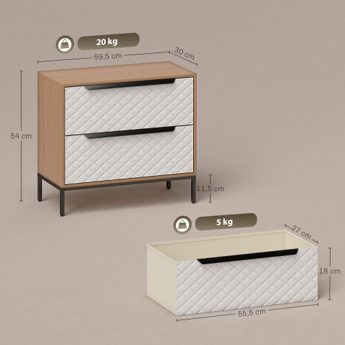 Homcom Cómoda de Tela Marrón 59.5 x 30 x 54 cm 2