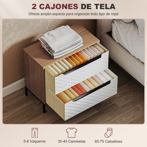 Homcom Cómoda de Tela Marrón 59.5 x 30 x 54 cm 2