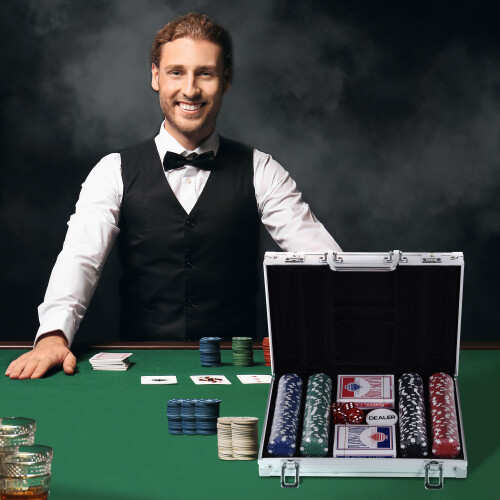 Homcom Maletín de Poker Multicolor 29.5 x 20.5 x 6.5 cm 1