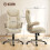 Homcom Silla de Oficina Beige 68 x 75 x 126 cm 3