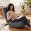 Homcom Silla de Suelo Gris 58 x 107 x 79 cm 2