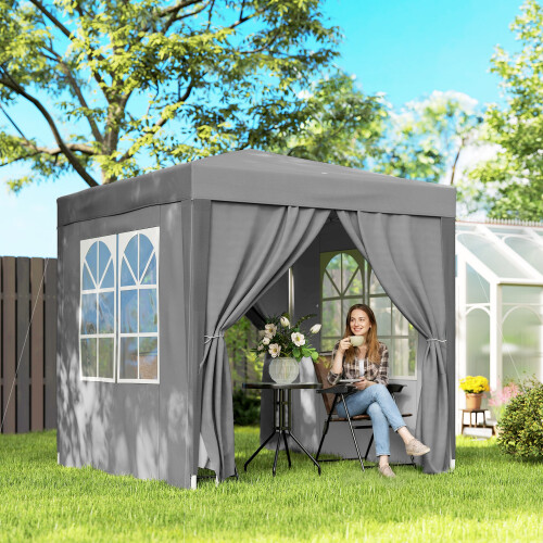Outsunny Carpa Plegable Gris 200 x 200 x 240 cm 1