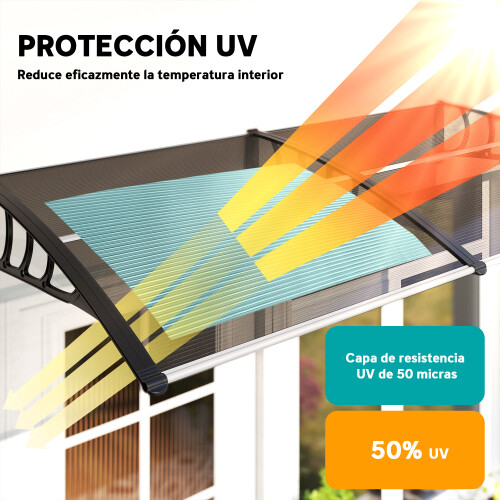 Outsunny Tejadillo de Protección Marrón 200 x 96 x 27 cm 2
