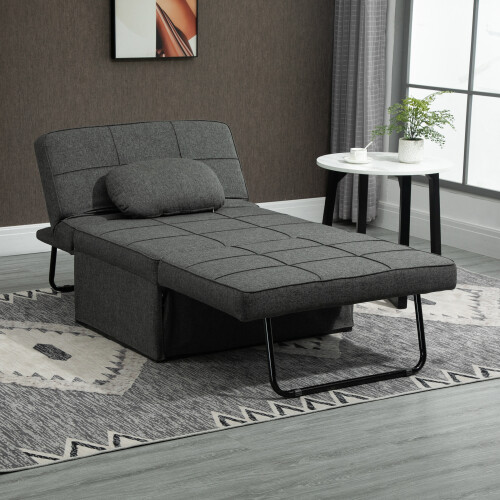 Homcom Sofá Cama Gris 95 x 189 x 43 cm 1