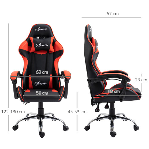 Vinsetto Silla Gaming Rojo 63 x 67 x 130 cm 2
