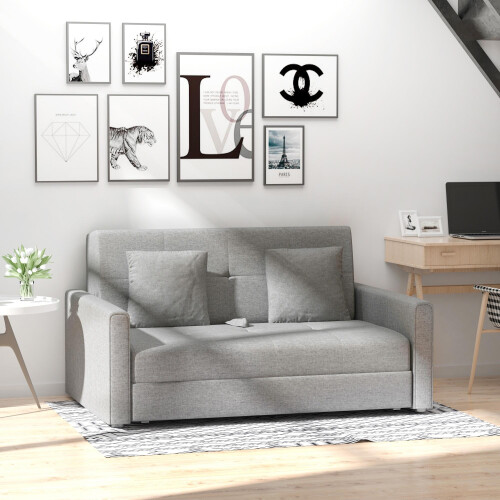 Homcom Sofá Cama Gris 152 x 101 x 81 cm 1