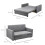 Homcom Sofá Cama Gris 152 x 101 x 81 cm 3