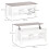 Homcom Mesa de Centro Elevable Blanco 105 x 50 x 49 cm 3
