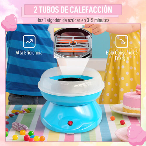 Homcom Máquina Algodón Azúcar Azul 27 x 26 x 18 cm 1