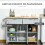 Homcom Isla de Cocina Gris 121 x 46 x 91 cm 2