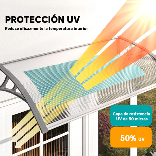 Outsunny Tejadillo de Protección Transparente 110 x 60 x 18 cm 2