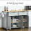Homcom Isla de Cocina Gris 121 x 46 x 91 cm 3