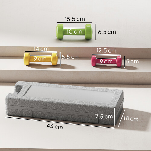 Homcom Juego de Mancuerna Multicolor 43 x 18 x 7.5 cm 2