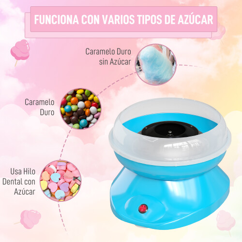 Homcom Máquina Algodón Azúcar Azul 27 x 26 x 18 cm 2