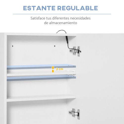Homcom Armario con Espejo Blanco 50 x 15 x 60 cm 1