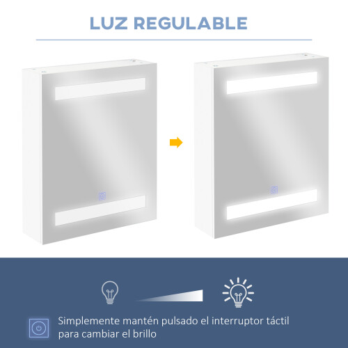 Homcom Armario con Espejo Blanco 50 x 15 x 60 cm 2