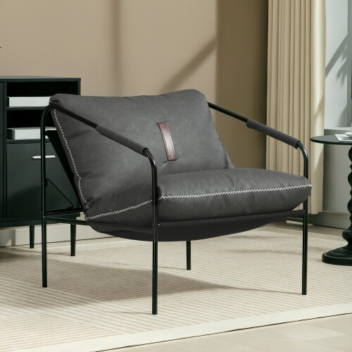 Homcom Butaca de Salón Gris 74.5 x 75 x 77 cm 1