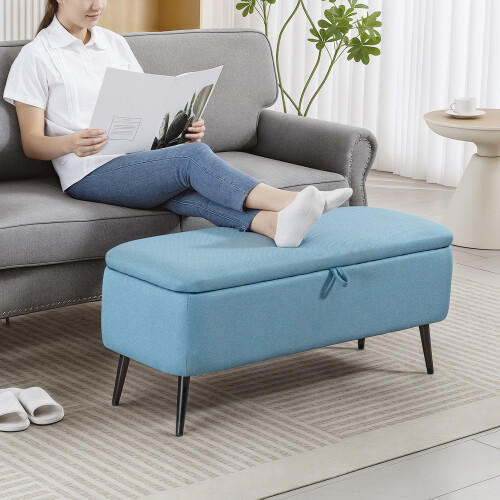 Homcom Banco Almacenaje Azul 101 x 38.5 x 44.5 cm 1