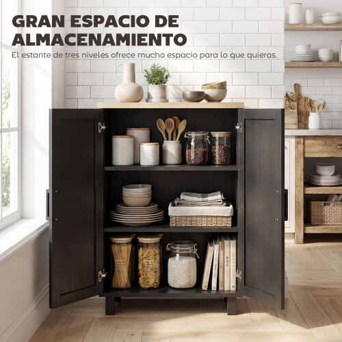 Homcom Aparador Negro 60 x 30 x 90 cm 1