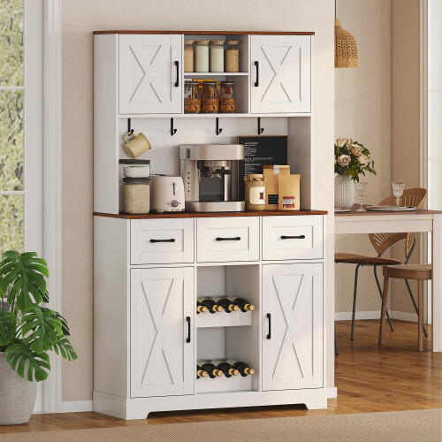 Homcom Alacena de Cocina Blanco 100 x 38 x 172 cm 1