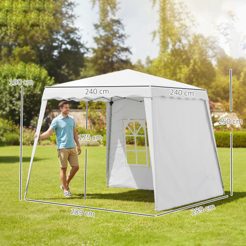 Outsunny Carpa Plegable Blanco 289 x 289 x 250 cm 2