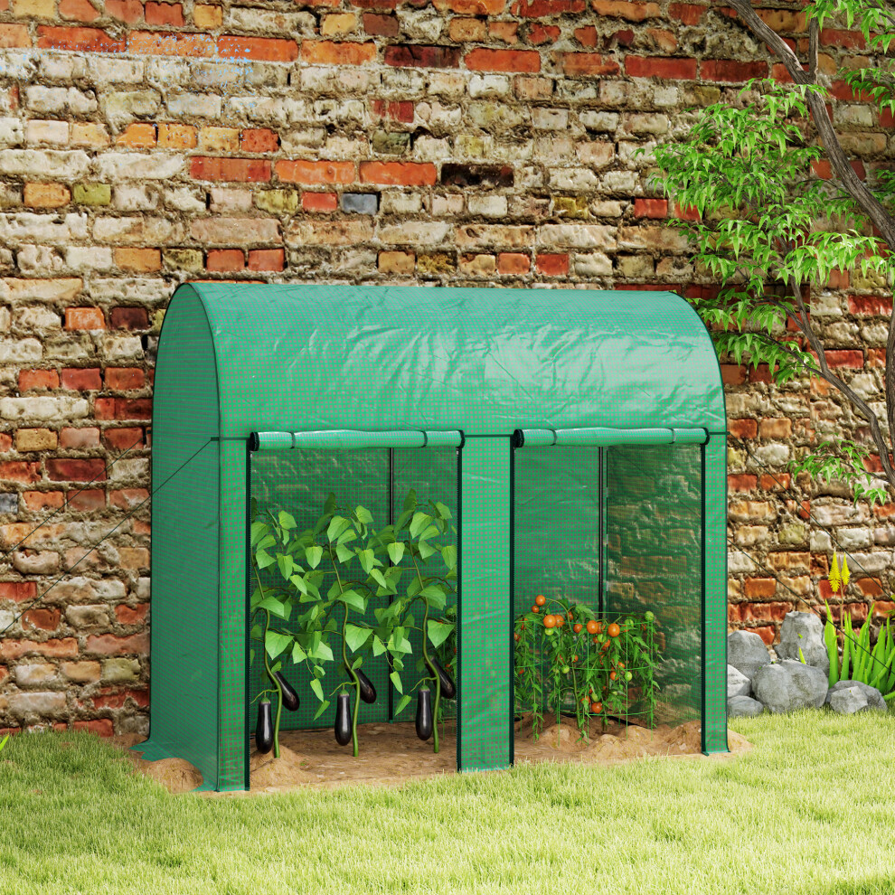Outsunny 200 X 100 X 178Cm Small Tomato Greenhouse With Roll-Up Zipped Doors