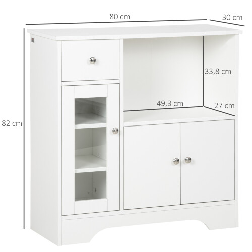 Homcom Aparador de Cocina Blanco 80 x 30 x 82 cm 2