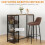 Homcom Mesa Alta Bar Marrón 120 x 40 x 105 cm 4